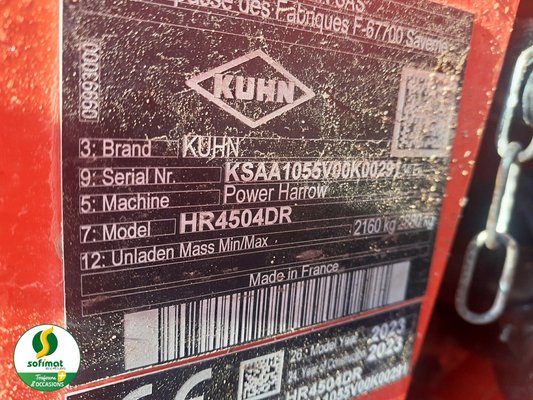Rotary harrow Kuhn HR4504DR - 1
