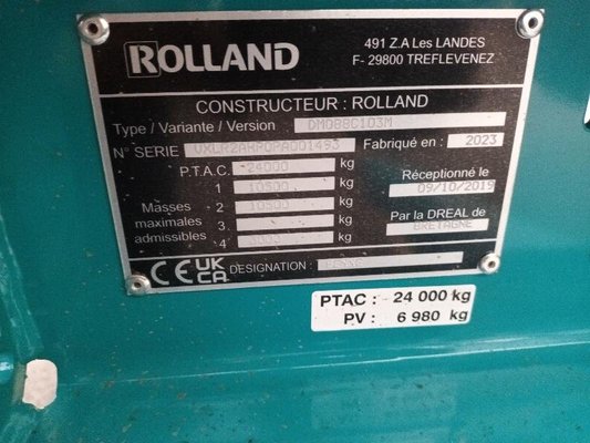 Cereal tipping trailer Rolland RS6835 - 1